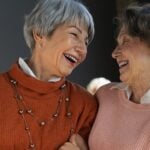two seniors enjoying each others company