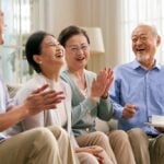 assisted living residents engaging in activities